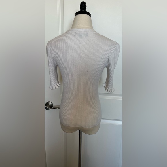 Princess Highway Crewneck Ruffle Sweater in White - Picture 4 of 10